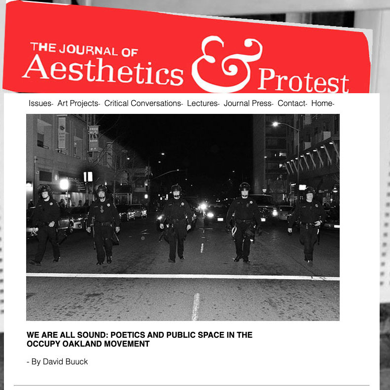 webpage of journal of aesthetics and protests, at https://www.joaap.org/issue9/buuck.htm